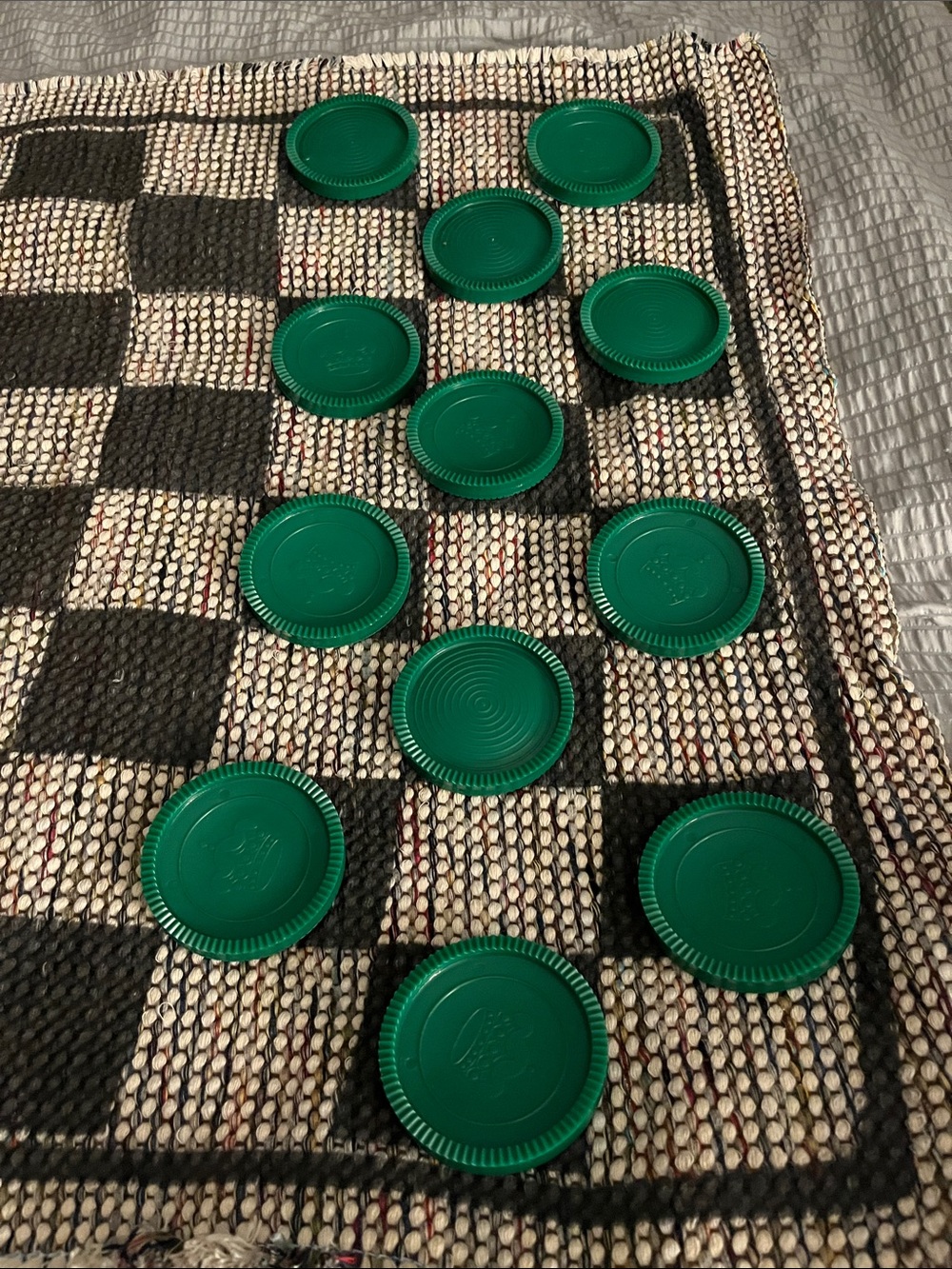 Multiflex Designs Checkers Game Set Woven Board Complete Made in USA - Picture 3 of 9